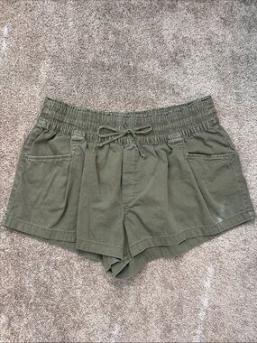 aerie Olive Drawstring Waist Athletic Shorts